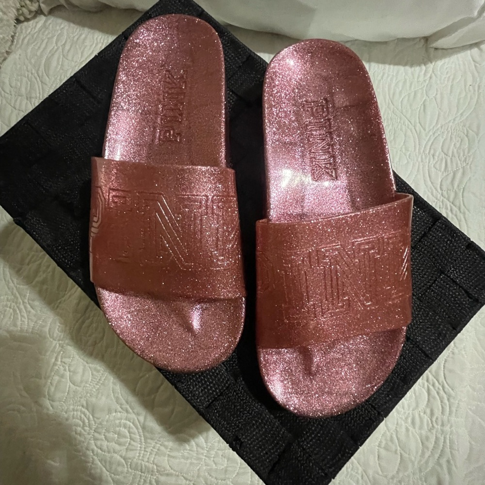 PINK Victoria's Secret Shimmering Rose Sandals